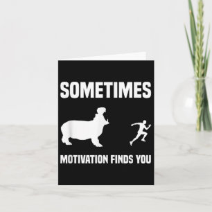 Funny Running Shirt Sportläufer Hippo Motivation Karte