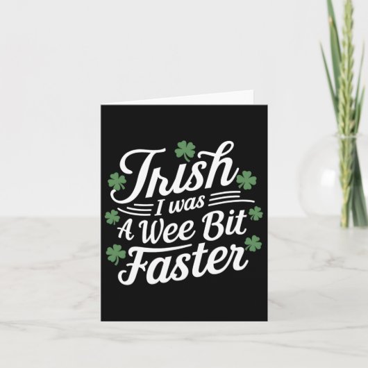 Funny Running St Patricks Day Irish Ich war ein We Karte (Vorderseite)