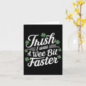 Funny Running St Patricks Day Irish Ich war ein We Karte (Gelbe Blume)