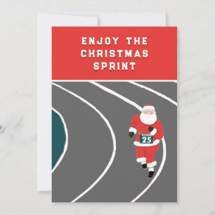Funny Running Track und Field Christmas Feiertagskarte