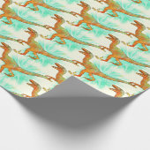 Funny Running Velociraptor Jurassic Dinosaur Art Geschenkpapier (Ecke)