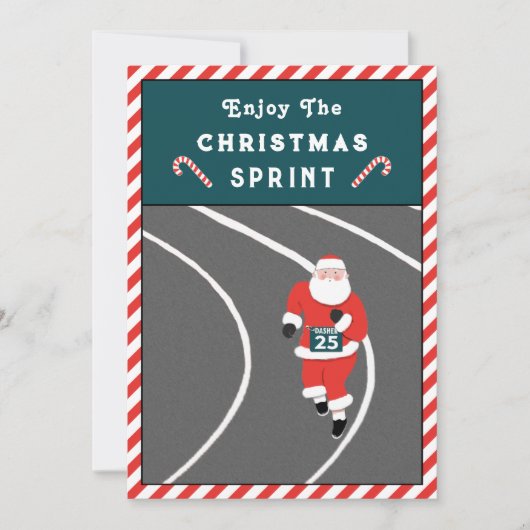 Funny Running Weihnachtskarten (Vorderseite)