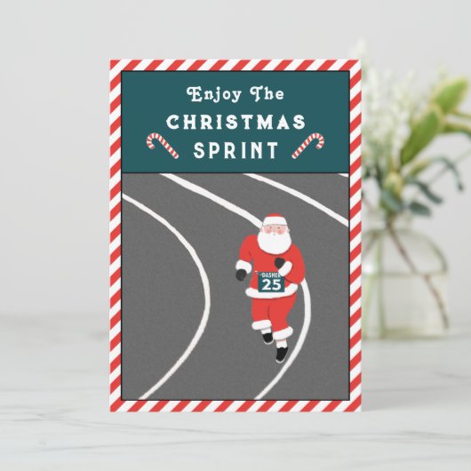 Funny Running Weihnachtskarten (Stehend Vorderseite)
