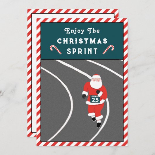 Funny Running Weihnachtskarten (Vorne/Hinten)