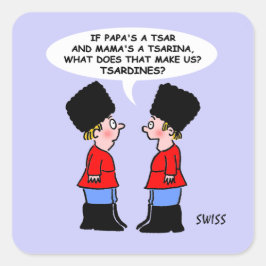 Funny Russian Tsardines Sardines Feinschmecker Quadratischer Aufkleber