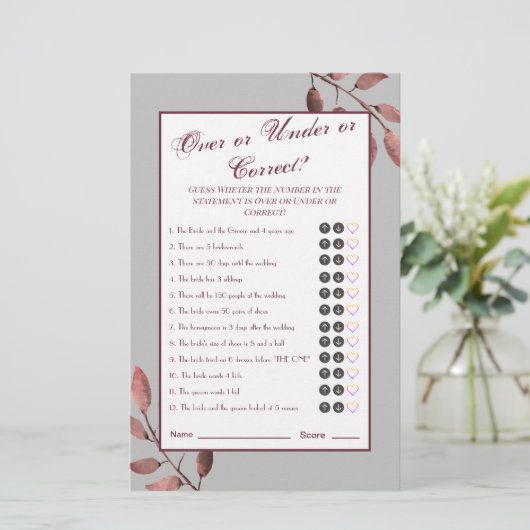 Funny Rust Pink Blush Brautparty Game (Stehend Vorderseite)
