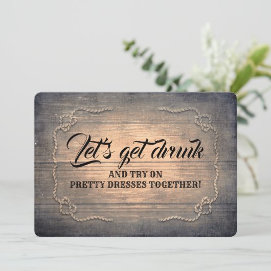 Funny Rustic Bridesmaid / Trauzeugin Vorschlag Einladung (Stehend Vorderseite)