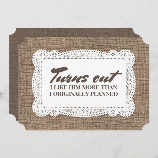 Funny Rustic Bridesmaid / Trauzeugin Vorschlag Einladung (Vorne/Hinten)