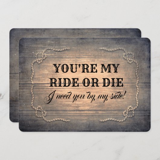 Funny Rustic Bridesmaid / Trauzeugin Vorschlag Einladung (Vorne/Hinten)