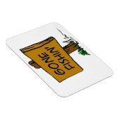 Funny Rustic Fun Gone Fishin Expressions Logo Magnet (Rechte Seite)