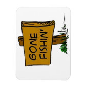 Funny Rustic Fun Gone Fishin Expressions Logo Magnet (Vertikal)