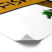 Funny Rustic Fun Gone Fishin Expressions Logo Poster (Ecke)