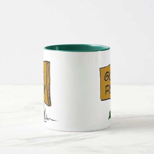 Funny Rustic Fun Gone Fishin Expressions Logo Tasse (Zentrum)