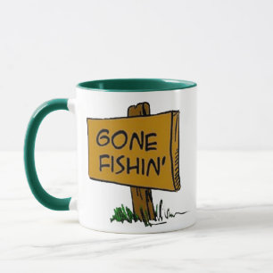 Funny Rustic Fun Gone Fishin Expressions Logo Tasse