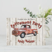 Funny Rustic Rentirement Party Einladung (Stehend Vorderseite)