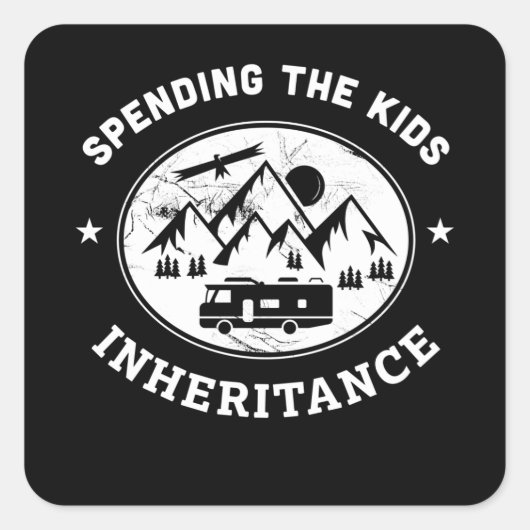 Funny RV Motorhome Camper Camping Geschenk Quadratischer Aufkleber (Vorderseite)