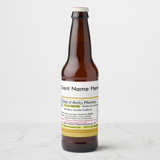Funny RX Beer Label Bierflaschenetikett (Vorderseite)