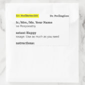 Funny Rx Rezept Rechteckiger Aufkleber (Tasche)