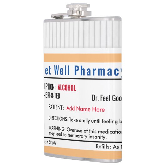 Funny RX Verschreibung Shootglas Flachmann (Links)