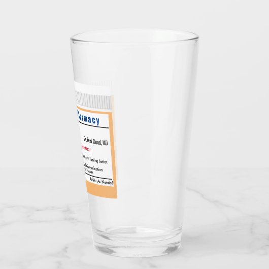 Funny RX Verschreibung Shootglas Glas (Links)