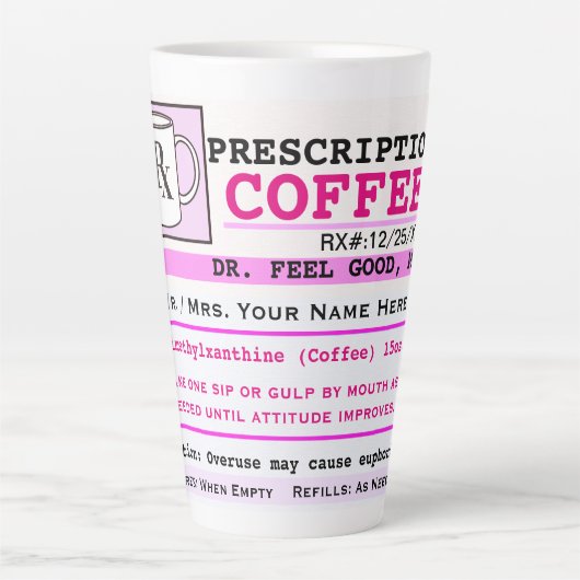 Funny RZ Prescription Coffee Milchtasse (Vorderseite)