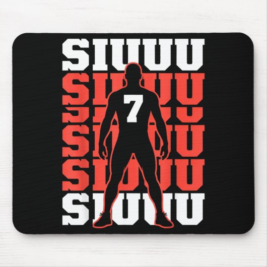 Funny s Soccer Fan Lovers Siuuuu Soccer Player Mousepad (Vorne)