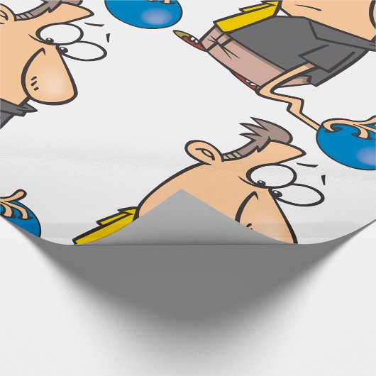 Funny Sad Bowler Charakter mit Bowling Ball Geschenkpapier