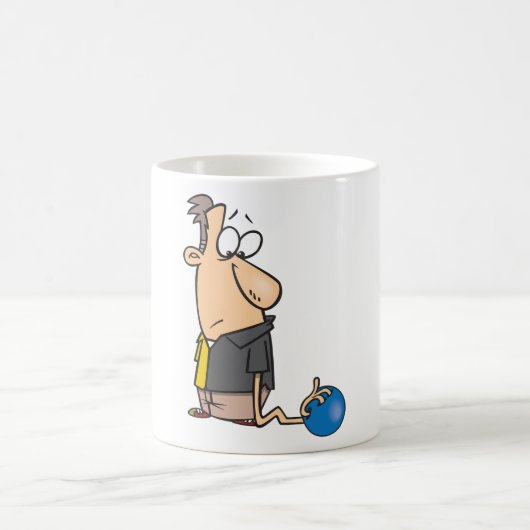 Funny Sad Bowler Charakter mit Bowling Ball Kaffeetasse (Mittel)