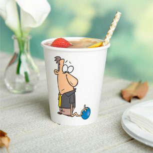 Funny Sad Bowler Charakter mit Bowling Ball Pappbecher