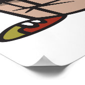 Funny Sad Bowler Charakter mit Bowling Ball Poster (Ecke)