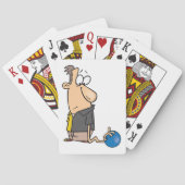 Funny Sad Bowler Charakter mit Bowling Ball Spielkarten (Rückseite)
