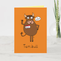 Funny Sad Bull Sorry Grußkarte
