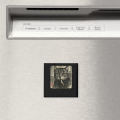 Funny Sad Cat Rauchen Zigarette Meme Lover Sumi-e Magnet (In Situ (Geschirrspüler))