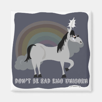 Funny Sad Emo Unicorn Magnet