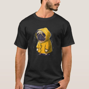 Funny Sad Mops in einem Raincoat u2013 Niedlich Hu T-Shirt