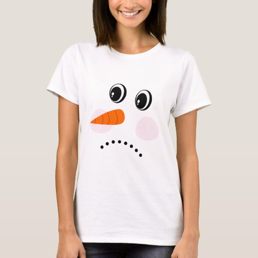 Funny Sad /Snowman Face T-Shirt (Vorderseite)
