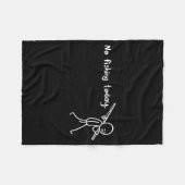 Funny Sad Stickman No Fishing Today Fishing Lovers Fleecedecke (Vorderseite (Horizontal))