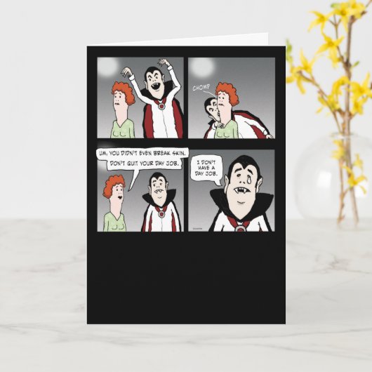 Funny Sad Vampire Halloween Karte (Gelbe Blume)