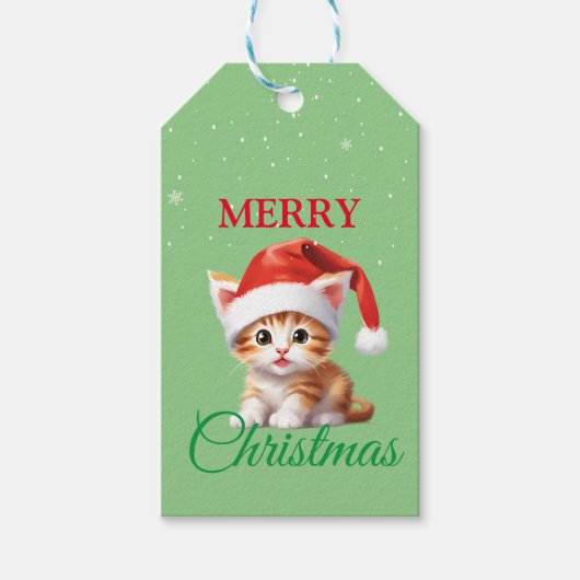 Funny Safari Tiere Cat Weihnachtskostüm Geschenkanhänger (Vorderseite)