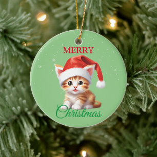 Funny Safari Tiere Cat Weihnachtskostüm Keramik Ornament