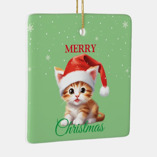 Funny Safari Tiere Cat Weihnachtskostüm Keramikornament (Rechts)