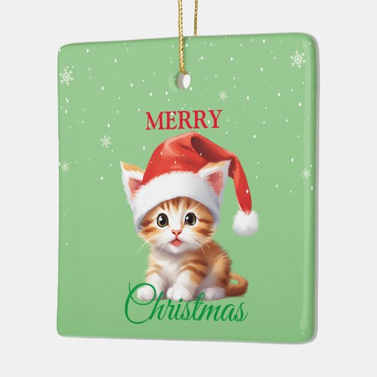 Funny Safari Tiere Cat Weihnachtskostüm Keramikornament (Links)