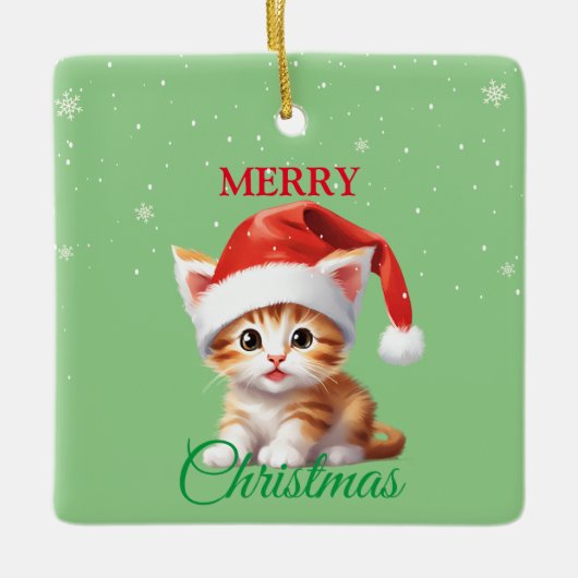 Funny Safari Tiere Cat Weihnachtskostüm Keramikornament (Vorderseite)