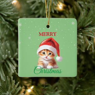 Funny Safari Tiere Cat Weihnachtskostüm Keramikornament