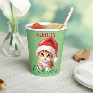 Funny Safari Tiere Cat Weihnachtskostüm Pappbecher