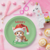 Funny Safari Tiere Cat Weihnachtskostüm Pappteller (Party)