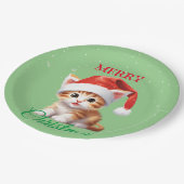 Funny Safari Tiere Cat Weihnachtskostüm Pappteller (Schrägansicht)