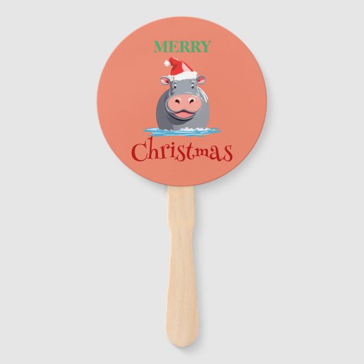 Funny Safari Tiere HIPPO Weihnachtskostüm Fächer (Rückseite)