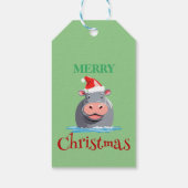 Funny Safari Tiere HIPPO Weihnachtskostüm Geschenkanhänger (Rückseite)