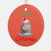 Funny Safari Tiere HIPPO Weihnachtskostüm Keramik Ornament (Links)